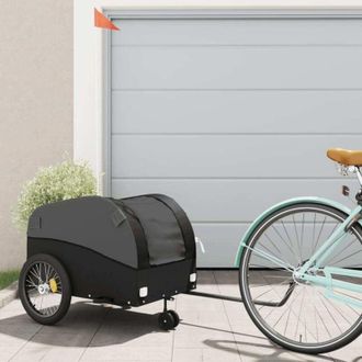 vidaXL Remolque Para Bicicleta Hierro Negro 45 Kg Vidaxl