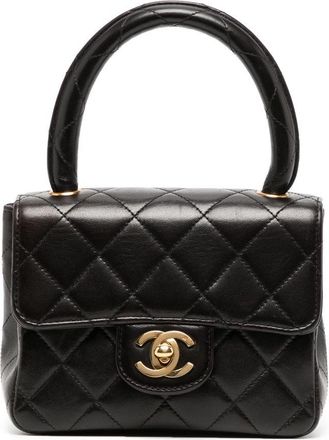 Chanel 1990-2000s micro Classic Flap handbag - women - Lamb Skin - One Size - Black