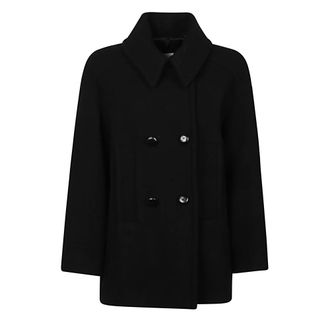 Isabel Marant Isabel Marant, Double-Breasted Coats, female, Black, Size: 3XS Black Double-Breasted Short Coat