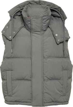 Ami Jassen, Heren, Grijs, M, Leer, Gewatteerd dons puffer gilet jas