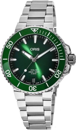 Oris Aquis Date 41mm Green Dial Steel Mens Watch 01 400 7769 4157-07 8 22 09PEB