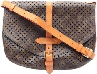 Louis Vuitton Pre-owned Canvas Shoulder Bag - Dames - Vintage Schoudertas - Bruin - ONE Size - Leer - Vintage
