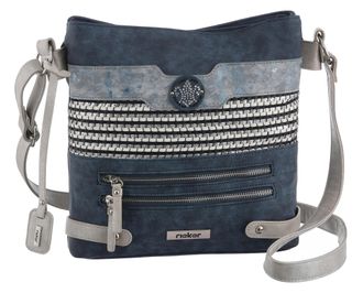 Rieker Umh&auml;ngetasche RIEKER, Damen, Gr. B/H/T: 31cm x 27cm x 6cm, blau (blau, mixed), Lederimitat, Taschen Umh&auml;ngetasche, Schultertasche, Damen-Tasche mit pr
