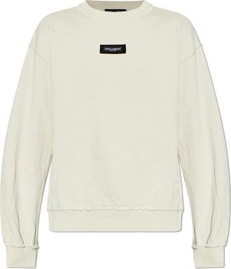 Dolce & Gabbana Vintage Effect Sweatshirt - Heren - Sweatshirts - Beige - M - Katoen - Hoodies & sweatvesten