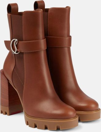 Christian Louboutin CL Chelsea Lug 100 embellished leather ankle boots