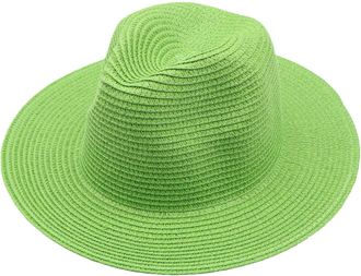 Generic Beach Summer Hats for Women Women Men Packable Sun Straw Hats Adjustable Summer Panama Fedora Wide Brim UPF 80+ Foldable Packable Straw BeachHat for B