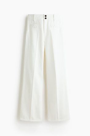 H&M Wide High Jeans in White at Nordstrom, Size 14