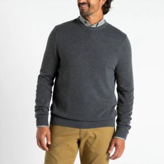 Duck Head Henson Merino Crewneck Sweater In Brushed Nickel