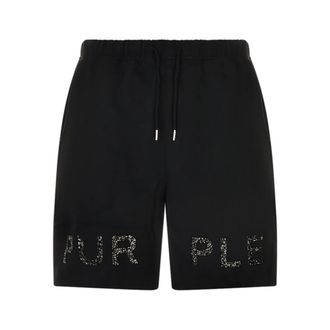 Purple Casual Shorts, male, Black, Size: XL Worn Gothic Short