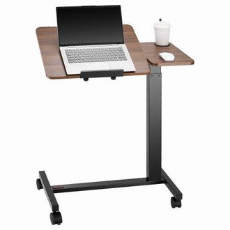 OEM Mesa De Cama, Mesa Auxiliar M&oacute;vil Con Escritorio Abatible Y 4 Ruedas Altura Y &Aacute;ngulo Ajustables Escritorio Para Port&aacute;til Con Portavasos Para Cama, Hog