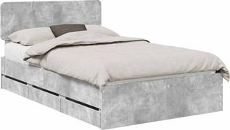 vidaXL Estructura De Cama Gris Concreto 120 X 200 Cm Madera Ingenieril Vidaxl