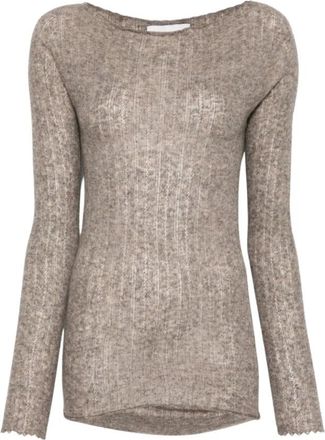 VANIS&Eacute; Stella Sweater - Dames - Ronde hals truien - Beige - M - Wol - Truien & Vesten