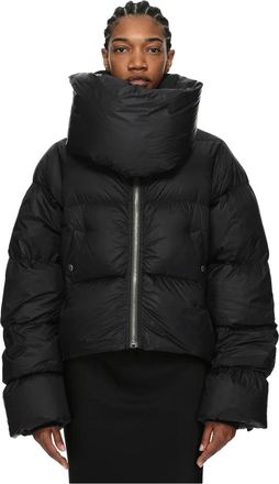 Rick Owens Piumino corto con collo a imbuto - - Jackets - Donna - Nero - S