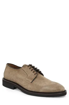 Bruno Magli Vasto Suede Plain Toe Derby in Taupe Suede at Nordstrom, Size 10.5