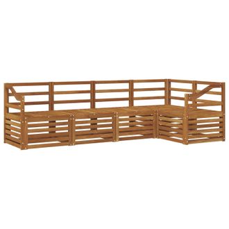 vidaXL Conjunto De Sof&aacute; Seccional 5 Pcs Natural Vidaxl