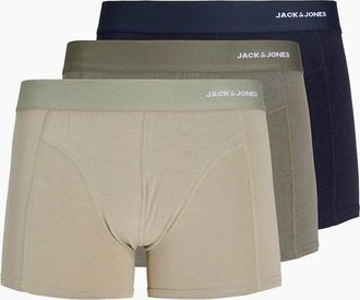 Jack & Jones Mens Jack & Jones JAC Gabriel Bamboo Trunks 3 pk Smokey/Olive/Seagrass - Tan - Size: 35/34/32