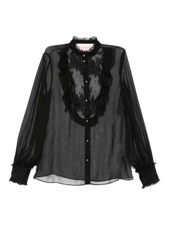 Valentino Garavani ruffle-detail shirt - Black