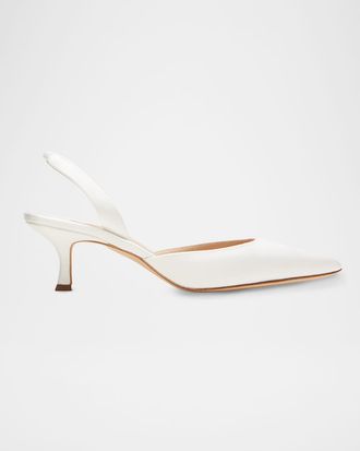 Manolo Blahnik Carolyne Kitten-Heel Halter Pumps