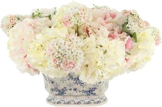 Creative Displays Inc. Handmade Faux Hydrangeas & Viburnum In Decorative Vase