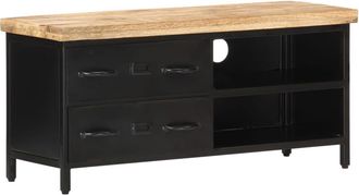vidaXL Vidaxl - Mueble Para Tv De Madera Maciza De Mango Rugosa 90x30x41 Cm