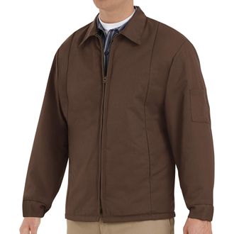 Red Kap Mens Perma Lined Panel Jacket, Brown, Large