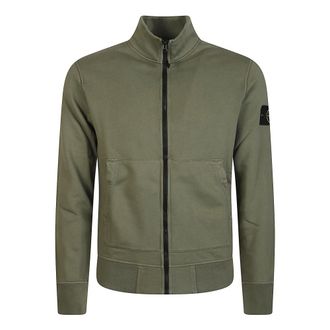 Stone Island Zip-throughs, male, Green, Size: L Full Zip Up Sweatshirt