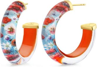Gold & Honey Womens Wild Thang Illusion Hoop Earrings In Multicolor