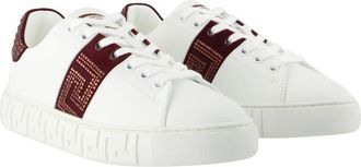 Versace Womens Hotfix Canvas Sneaker White