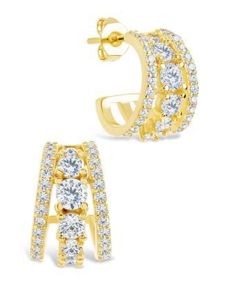 Sterling Forever Yasmina CZ Hoop Earrings