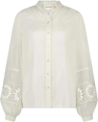 Fab By Fabienne Chapot Romantische zonneblouse - Dames - Blouses - Wit - M - Katoen - Overhemden