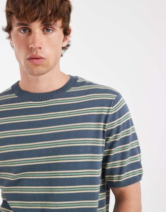 Levi's T-shirt verde a righe