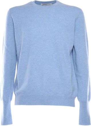 Ballantyne Cashmere Knitwear, male, Blue, Size: 2XL Cashmere Pullover