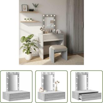 vidaXL Tavolo da trucco in legno - Tavolo da Trucco Grigio 60 x 40 x 70 cm Legno multistrato