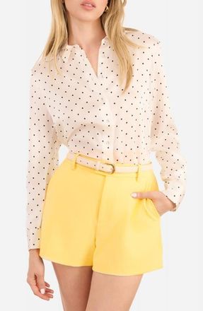 Cami NYC Crosby Silk Charmeuse Button-Up Shirt in Pin Dot at Nordstrom, Size Xx-Small