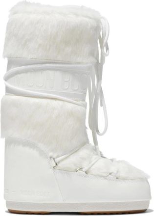 Moon Boot Snowboots met PVC-basis en imitatiebont - Dames - Winterlaarzen - Wit - 39 EU - Nepbont - Schoenen