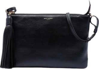 Saint Laurent Pre-owned Leren Crossbody Tas - Dames - Vintage Schoudertas - Zwart - ONE Size - Leer - Vintage