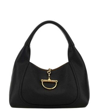 Gucci Black Horsebit Large Shoulder Bag