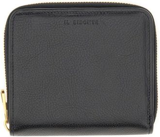 IL BISONTE Compact Textured Leather Wallet