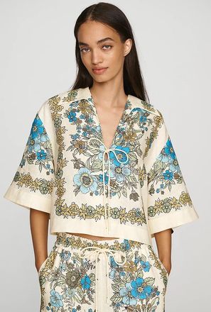 Alemais Sophia Short-Sleeve Linen Top