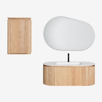 Sklum Conjunto De Mueble De Ba&ntilde;o Suspendido 120x50 Cm En Madera Con Lavabo Integrado Carsone Sklum