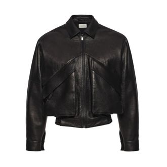 Magda Butrym Leather 17 Jacket - Dames - Leren en Su&egrave;de Jassen - Zwart - XS - Leer - Jassen