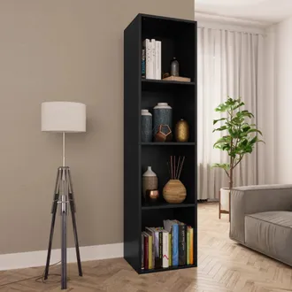 vidaXL Libreria/mobile Tv Nero 36x30x143 Cm In Legno Multistrato - Vidaxl