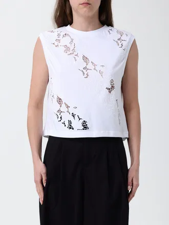 Twinset Top in cotone e macram&eacute;