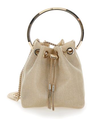 Jimmy Choo London Golden Bon Bon Mini Bucket Bag