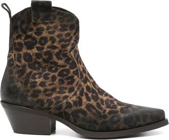 Métisse 50 mm enkellaarzen met luipaardprint - Bruin