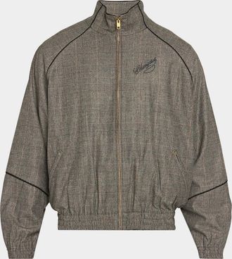 Willy Chavarria Men & apos;s Ruff Rider Plaid Wool Track Jacket