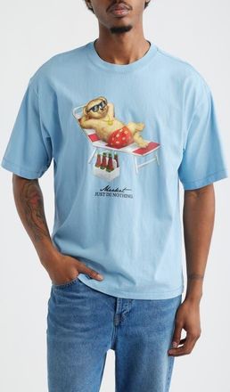 Market Smile Bear Cotton T-Shirt in Blue at Nordstrom, Size Xx-Large