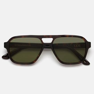 Retro Superfuture Sunglasses Maneval Havana Zjc Brown/Green Unisex