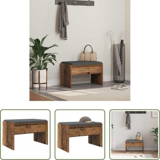 vidaXL Panca moderna - Panca per ingresso con cuscino Legno vecchio 63 x 38 x 40 cm