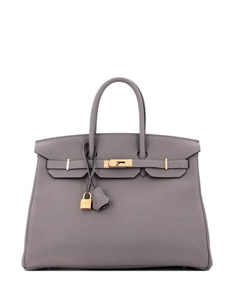 Hermès Borsa tote Birkin 35 in pelle Togo con dettagli in palladio - Grigio